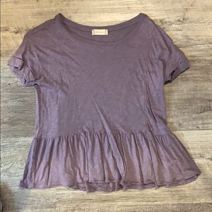 purple ruffle shirt